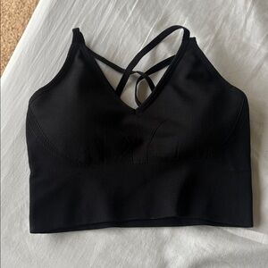 Soma Longline Strappy Back Sports‎ Bra Women's Small Black Athletic